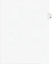Avery 11916 Numeric Divider, "6", Side Tab, 11-Inch x8-1/2-Inch, 25/PK, White