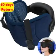 Travel Neck Pillow Airplane 360° Support Headrest Long Flight Eye Mask