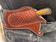 AJ Leather Folding Blade Knife Sheath Belt Pouch EDC Multi L-Tool Pocket Camping