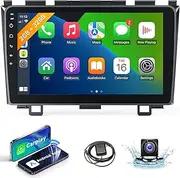 Naifay Android Car Stereo for Honda CRV 2007 2008 2009 2010 2011 Wireless CarPlay Android Auto, 2+32G 9inch Touchscreen Car Radio Bluetooth Backup Camera In Dash GPS Head Unit WIFI FM SWC Split Screen