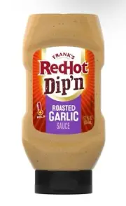 〽️ New Frank's Red Hot Dip'n Roasted Garlic Mild Dipping Sauce Bottle 12 FL Oz