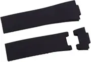 Compatible 25/20 mm Black Silicone Rubber Diver Watch Strap Band Fits ULYSSE NARDIN Marine