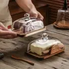 Exquisite Butter Box Wooden Fruit Plate Tableware Storage Tray Hotel