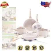 Elegant 12pc Ceramic Cookware Set - Non-Toxic, Induction Compatible & Practical