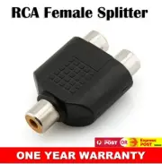 RCA Female to 2RCA Female AV Adapter Y Splitter Phono Connect Port Converter AU