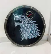 Authentic Battle worn Viking Shield Wolf Design Medieval Shield Cosplay Gift