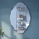 Irregular Decor Wall Mirror Wavy Beveled Bathroom Mirrors Silver Accent Mirrors