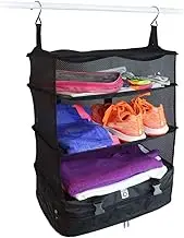 Rajendram 3 Layer Hanging Wardrobe Pack Portable Luggage Bag Hanging Travel Shelves Organizer
