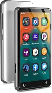 MP3 Player with Bluetooth and WiFi, 4" Full Touch Screen MP4 MP3 Player with Spotify, Android Streaming Music Player with Pandora, Portable Digital Audio Player with Speaker (Silver)