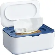 Wet Wipes Box, Refillable Wet Wipes Dispenser, Wet Toilet Paper Box for Baby and Adults, Wipes Tissue Holder Container for Home Office Kitchen Bathroom, 7.48x 5.31x 2.95 Inch (Bue)