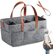 Felt Storage Bins - Portable Large Picnic Basket With Compartments | Reusable Kitchen Storage Organization for Food Wheelchair Outdoor Family Travel Friends