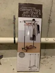 Adjustable Height Rolling Garment Clothes & Shoes & Shelf Rack Bed Bath & Beyond