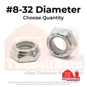 #8-32 316 Stainless Steel Nylon Insert Hex Jam Nuts (Pick Quantity)