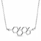 Azaggi 925 Sterling Silver Pendant Necklace Testosterone Molecule Male Hormone