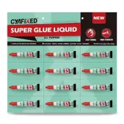 CYAFIXED Super Glue Liquid, All-Purpose Superglue, Cyanoacrylate 12 Pcs
