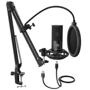 Usb Computer Microphone Kit with Adjustable Scissor Arm Stand with Shock Mount