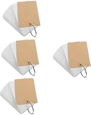 STOBOK 4 Sets Make Your Own Cards Toddler Learning Flashcards Blank Note Cards Mini Index Ring