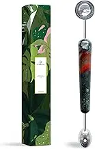 Homestia Double Ended Headed Fruit Icecream Ball Spoon, Stainless Steel Melon Baller, Natural Gemstone Handle, Melon Scooper