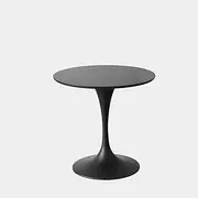 Round WTulip Dining Table with Metal Base MNatural Dining Table for Home (Black 90x74x3cm)