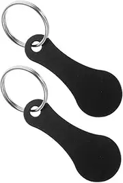 [HOMSFOU] 2pcs Metal Keychain Shopping Trolley Tokens Removable Key Fob for Trolley Unlocking Elegant Design Compact Portable Keyring