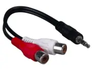 6in 3.5mm Stereo Male to 2 RCA Female Audio Cable