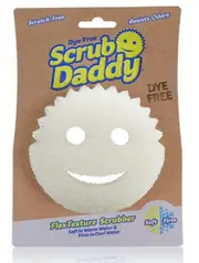 2 x Scrub Daddy Dye-Free Multipurpose Cleaning Sponge – Soft in Warm, Firm in Cold, No Dye, Eco-Friendly Packaging