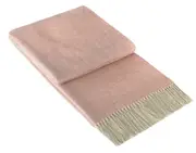Kensington Cashmere and Superfine Merino Wool Throw Rug - Blush