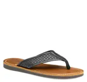 Johnston Murphy Men's Norris Laser-Weave Thong Sandals Black Size 10