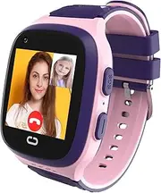 4G Kids Smart Watch with GPS Tracker - Smartwatch for Kid with Video Call Voice Chat SOS Camera Alarm Clock Puzzle Games Tracker HD Touch Screen for 3-12 Years Girls Boys (Pink)