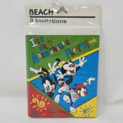 VINTAGE BEACH 1994 WARNER BROTHERS ANIMANIACS BIRTHDAY PARTY 8 INVITATIONS NEW