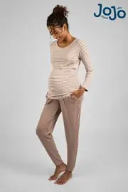 JoJo Maman Bébé Mocha Maternity and Nursing Pyjamas Set (B12647) | $87