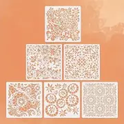 Stencils lace flower texture Set of 6 Large 8 by 8 inches #8411