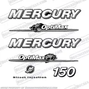 Fits Mercury 150hp "Optimax" Decals - 2007-2012 Custom Silver / White