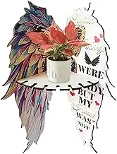 Wood Corner Shelf Wall Mounted - Angle Wings Book Organizer Rack Plant Support,Home Organization Wall Shelf Decoration for Bedroom, Kitchen, Bathroom, Living Room
