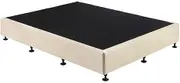 Palermo Queen Ensemble Frame Bed Base - Linen Fabric - Platinum Natural Sand - Premium Linen Fabric Upholstered Bed Base