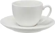 Maxwell & Williams White Basics Coupe Demi Cup and Saucer, 90ml Capacity (Set of 4)