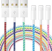 15 Pcs Spiral Cable Protector Colorful PVC Spiral Phone Charger Headphone Cable Saver for USB Data Wire, Prevent Pets(Vivid Color,55.1 Inch)