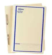 Avery Spiral Spring File Foolscap 25 Pack Buff 86524 - Printed Blue