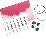 KnitPro Dreamz Interchangeable Needle Set – 7 x 10cm Circular Knitting Pin Pairs with Accessories Dreamz Midi Set, Colour Coded for Beginners, Professionals & Gift Set