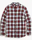 J Crew AG395 NWT Size 3X White-Out Tartan Plaid Flannel Shirt w/ Ruffled Collar