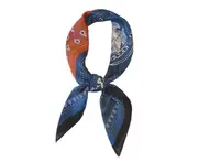 S89 70cm 4 Grid Color Matching Flower Silk Scarf Square Scarf Thin Section Decorative Neck Guard Dress Scarves Female