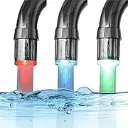 3 Colors Gradient Temperature Sensitive LED Light Kitchen Bathroom Faucet Water Shower Head Children Wash Hands Plus LED Faucet Aerator Replacement for Kitchen, Bathroom(1pcs,3Change)