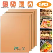 5 BBQ Grill Mats Baking Mats Non Stick Mat Pad Bake Cooking Copper Sheet Liner