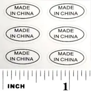10,000 White Made in China Stickers Glossy Oval Shape Deep Kiss Cut Labels