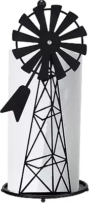 Windmill Paper Towel Holder Western Standing Paper Towel Roll Holder Black Count