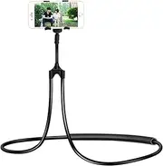 Mobile Phone Holder Lazy Hanging Neck Phone Stands Necklace Bracket Bed 360 Degree Phones Holder Stand Black One Size