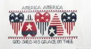 Needledeeva America America Flag Hearts Handpainted Needlepoint Canvas