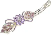 WOONEKY Rhinestone Hair Clip for Women Durable Barrette with Sparkly Design Elegant Bridal Hair Accessories for Weddings and Daily Styles
