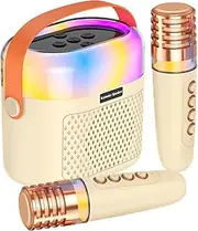 Portable Karaoke Machine - Karaoke Machine for Kids, 1200mah Karaoke Machine for Singing, 2 Wireless Microphones Blue-Tooth Speaker Kids Toys Home Family Singing Children Gfts for Christmas Halloween
