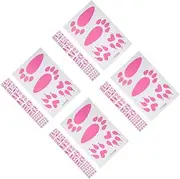 BESTonZON 4sets Rabbit Footprint Floor Stickers Festive Bunny Paw Print Decals for Boys and Girls' Birthday Party Nursery Decor 9sheets*4